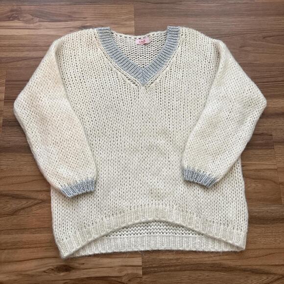 Vintage Women's Scandal Made in Italy Mohair Wool Blend Chunky Knit Sweater sz L - Picture 1 of 4